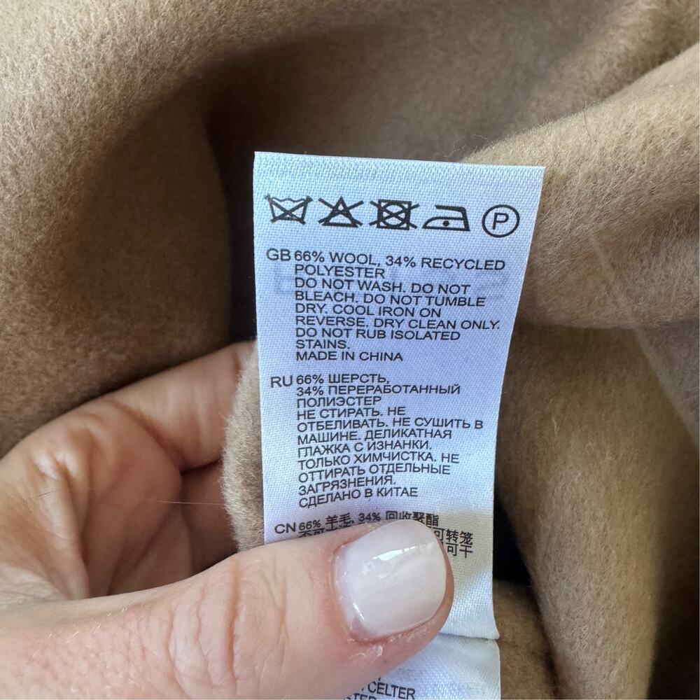 NEW Reiss Double Breasted Wool Blend Coat Camel - Picture 6 of 10